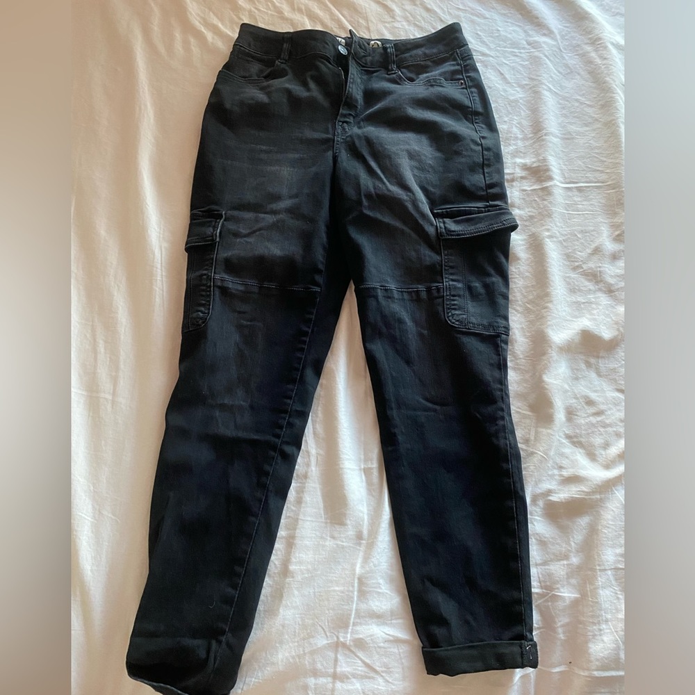 Black Cargo Jeans